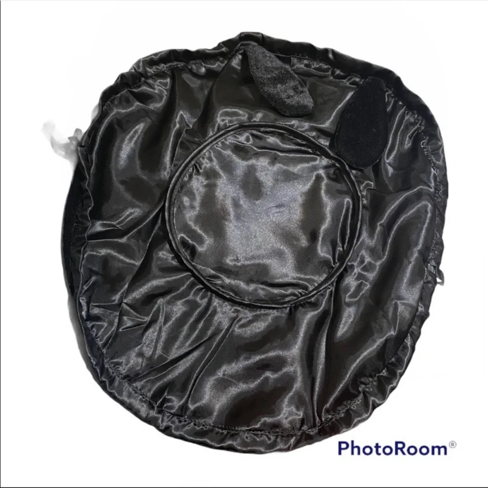 Loha Travel Makeup Bag Lay & Play Black Bunny Ears Drawstring Makeup Travel Bag